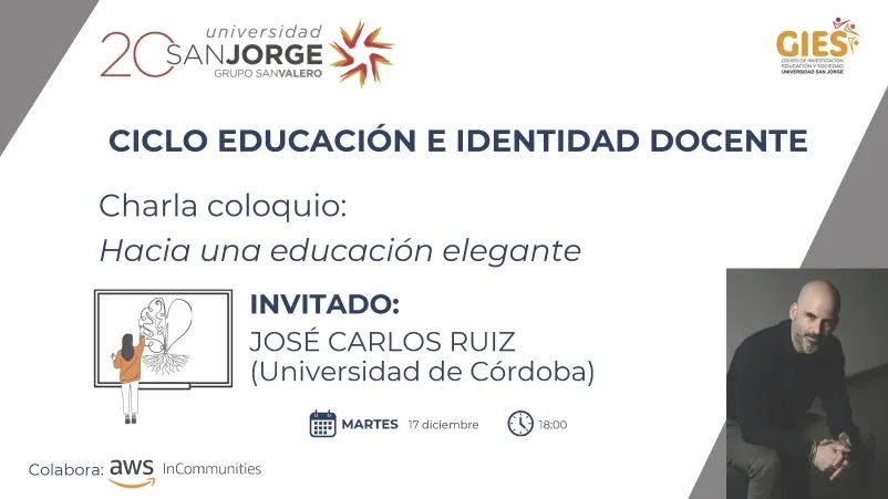 El filósofo y profesor José Carlos Ruiz participa en el ciclo de “Educación e identidad docente”